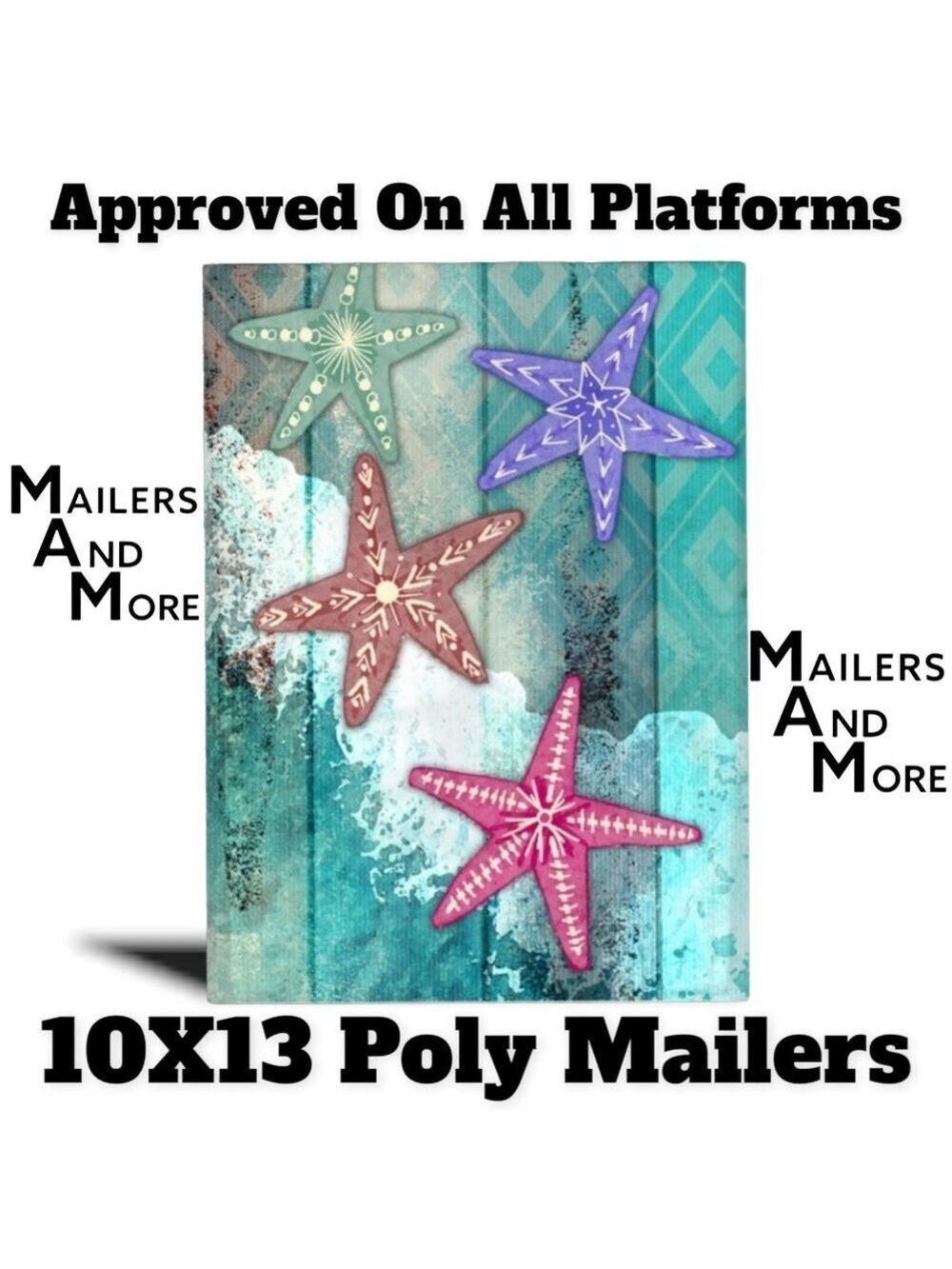 25 10X13 Poly Mailers Sea Star Ocean Fish Shipping Envelopes Bags PRICE IS FIRM - Picture 9 of 14